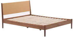 Kave Home Sötétbarna franciaágy ágyráccsal 160x200 cm Elan - Kave Home