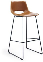 Kave Home Konyakbarna bőrutánzat bárszék (ülésmagasság 76 cm) Zahara - Kave Home
