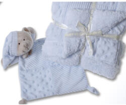 Gamberritos takaró - plüss 80x110cm plüss szundikendővel maci kék 11007 - babycenter-online