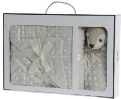 Gamberritos takaró plüss buborékos anyagú 80x110cm szundikendővel bézs szarvas 10887 - babycenter-online