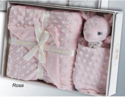 Gamberritos takaró plüss buborékos anyagú 80x110cm szundikendővel rózsaszín őzike 10887 - babycenter-online