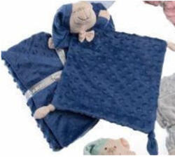 Gamberritos takaró - plüss buborékos anyagú 80x110cm plüss szundikendővel maci indigó 10339 - babycenter-online