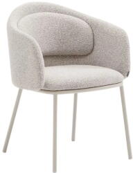 Kave Home Szürkésbézs kárpitozott karfás étkezőfotel Minda - Kave Home