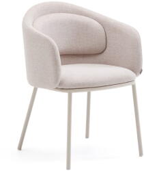 Kave Home Bézs kárpitozott karfás étkezőfotel Minda - Kave Home