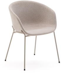 Kave Home Bézs kárpitozott karfás étkezőfotel Yvette - Kave Home