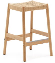 Kave Home Natúr színű tölgyfa bárszék szett 2 db-os (ülésmagasság 66 cm) Yalia - Kave Home