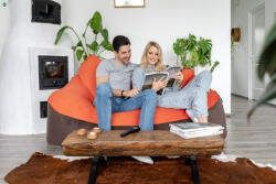  ZigZag family (családi babzsák kanapé 3 személyes) (SYLVIA bársonyosan puha, vastag bútorszövet)rózsaszín