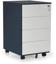 Rauman Fém konténer 40 x 50 x 66, 5 cm - 4 fiók, antracit - ral 7016