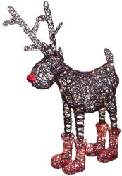 Dekorációs termékek Home KDR 1 LED es szarvas, rudolf, 100 db állófényű LED, IP44, fémváz, műrattan, kültéri, beltéri