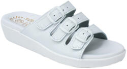 Wörishofer talpbélésű anatóm női papucs 3 csatos pánttal fehér 07099