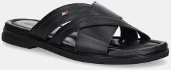 Tommy Hilfiger bőr papucs PREMIUM TH CC LTH SANDAL - fekete Férfi 42