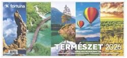 Fortuna Asztali naptár képes FORTUNA Természet álló fehér lapos holdfázissal naptárháttal 2026 - tonerpiac