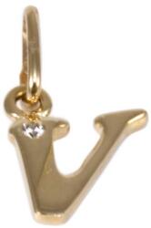 Ékszershop Köves V betű arany medál (1331877)