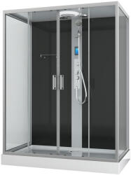 Sanotechnik NEW YORK komplett hidromasszázs zuhanykabin, fekete hátfallal (CL23)