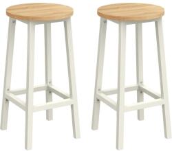 VASAGLE Bárszék szett, 2 db-os, konyhai bárszék, bézs és fehér tölgy színben (LBC032W09V1)