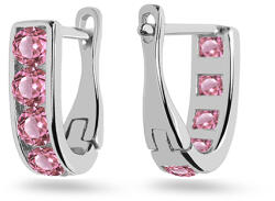 Heratis Forever Ezüst fülbevaló rózsaszín cirkónia sorral kislányoknak IS4070R