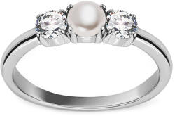  Cirkóniákkal és gyönggyel díszített ezüst női gyűrű IS4984