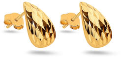 Heratis Forever Aranyozott ezüst csepp alakú fülbevaló kovácsolt mintával IS4079
