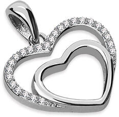 Heratis Forever Ródiummal bevont ezüst dupla szív medál IS4064A