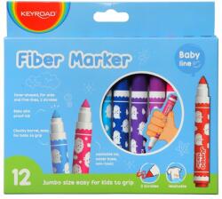 Keyroad Rostirón, filctoll készlet, 5 mm, 12 db/bliszter, Keyroad Jumbo, vegyes színek (KR972320) - tonerpiac