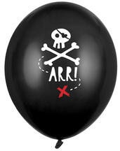 Party Deco Lufik, 30cm, Kalózok, pasztell fekete, 50 db