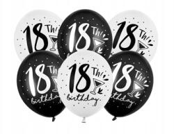 Party Deco 18. születésnap lufi, 30cm, mix, 50db, latex