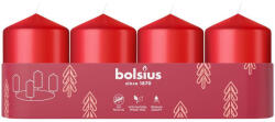 Bolsius oszlop alakú adventi gyertyák, piros, 60x40 mm, 4 db-os csomag (STP012173782)