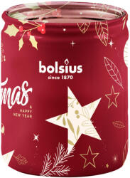 Bolsius Starlight gyertya, 82x68 mm, áfonya illatú, karácsonyi üvegben (STP012173776)