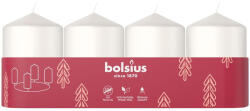 Bolsius oszlop alakú adventi gyertyák, fehér, 60x40 mm, 4 db-os csomag (STP012173780)