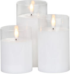 Magic Home MagicHome karácsonyi gyertya, viasz, 1xLED meleg fehér, mozgó láng, 7, 5x10/12, 5/15 cm, 3xAAA (STP012174106)