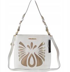 Massimo Connti Massimo Contti kézitáska klasszikus valódi bőr fehér pillangó (685BI)