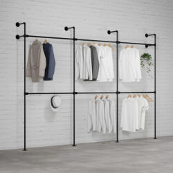 Walteco DARIO III DOUBLE - Rusticline gardróbszekrény szett, falra szerelhető, 3330x2320mm (WT-3196)