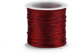Fashion Fonott lurex zsinór, karácsonyi, Ø0, 1mm, 30m, 310336, piros
