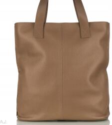  Női bőr kézitáska, A4-es rekesz, barna, lengyel gyártású (NAT-A)