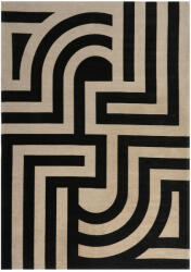  TIFFANY Black XL, fekete-mogyoróbarna geometriai mintás szőnyeg 200 x 300 cm