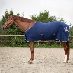 QHP Polár lótakaró díszítéssel, Navy/ezüst - 145 cm