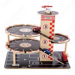 Hape Parcarea 2 niveluri și heliport, 3 vehicule, 3 ani+ (1019E0)