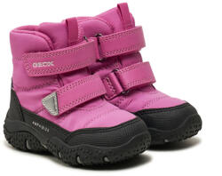 GEOX Ghete impermeabile fete, căptușite, cu velcro, roz/negru, 20/27 fuxia/negru (14114A)