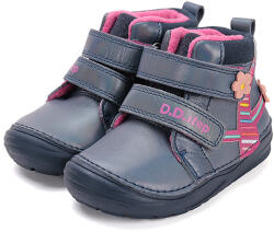 D. D. STEP Ghete sport fete, cu căptușeală velcro, gri/roz cu flori, 21/25 albastru închis/roz (148CE0)