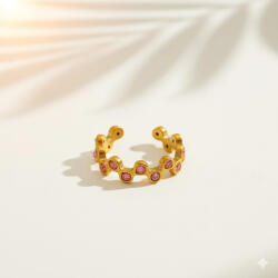 KÁRPÁTHY ékszer Midnight Dots aranyozott gyűrű, rózsaszín