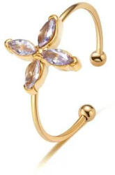 KÁRPÁTHY ékszer Small flower gyűrű - fehér, aranyozott
