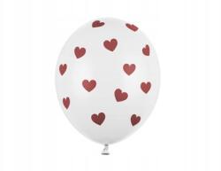 Party Deco Lufi, 30cm, Szívecskék, pasztell fehér, 50db (SB14P-228-008)