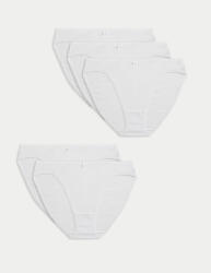 Marks & Spencer Панталони с висока кройка от памук и Lycra®, 5 бр. в опаковка Marks & Spencer бяло Marks & Spencer | Byal | ЖЕНИ | S