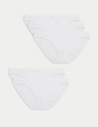 Marks & Spencer Бели памучни бикини слипове с Lycra®, 5 пакета, Marks & Spencer Marks & Spencer | Byal | ЖЕНИ | XS