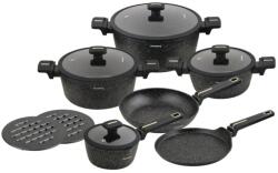 Klausberg Set oale marmorate cu tigaie clatite si capace 12 piese Klausberg KB-7966, negre