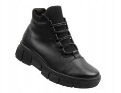  Női Tornacipő Cambell 25-19341 Fekete Bőr Bélelt Kényelmes (25-19341BK)