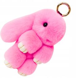 EdiBazzar Kulcstartó Nyuszi táska medál, rózsaszín, pompon, boho (Brelok Królik do torebki torby zawieszka)