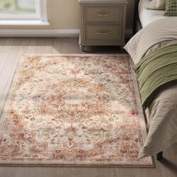 SONGMICS Covor decorativ antiderapant, stil vintage, lavabil la masina, 120×170 cm, bej cappuccino (EZ-TAR032K01) Covor
