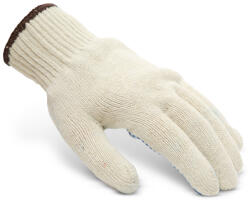 HANDY Manusi Antiglisante din Bumbac - cu Buline PVC - (L) - 12 perechi - Alb (11133L12)
