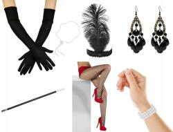 Congee Retro Charleston Szett, 7 részes: fejpánt, kesztyű, harisnya, nyaklánc (ZEST-RETRO12)